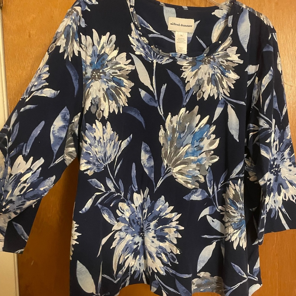 Alfred Dunner - Blue Floral Blouse - XL